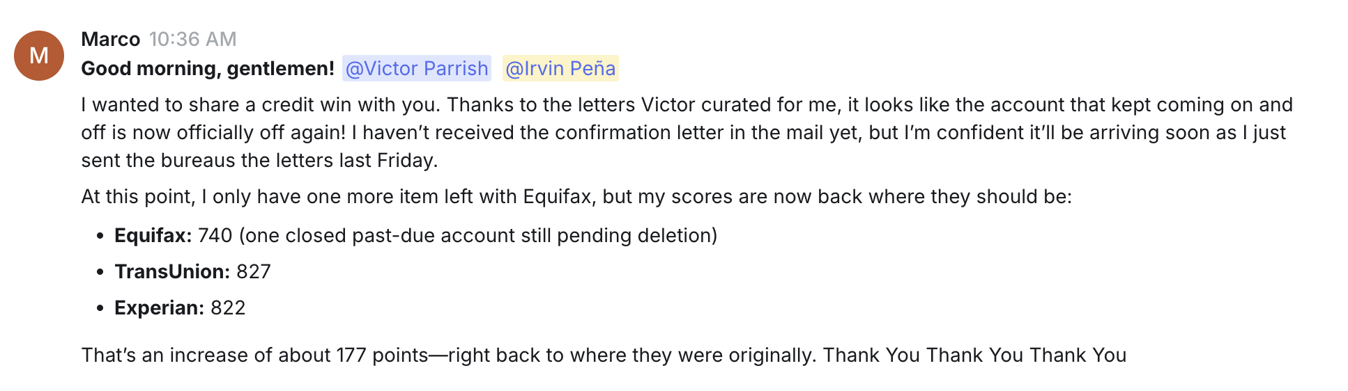 Client testimonial screenshot 30