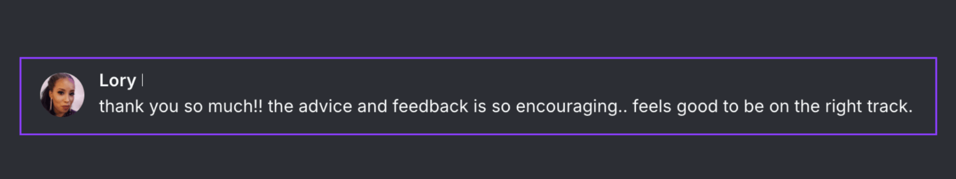 Client testimonial screenshot 42