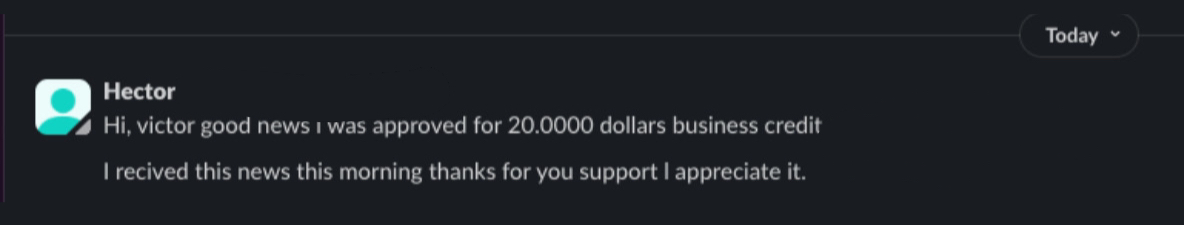Client testimonial screenshot 18